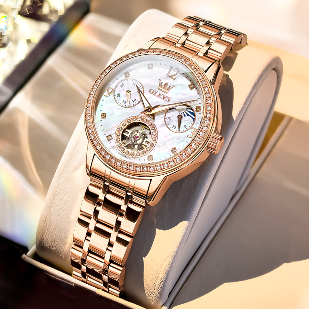 Luxury Watch Moon Phase - Женские часы OLEVS, лучшие брендовые роскошные