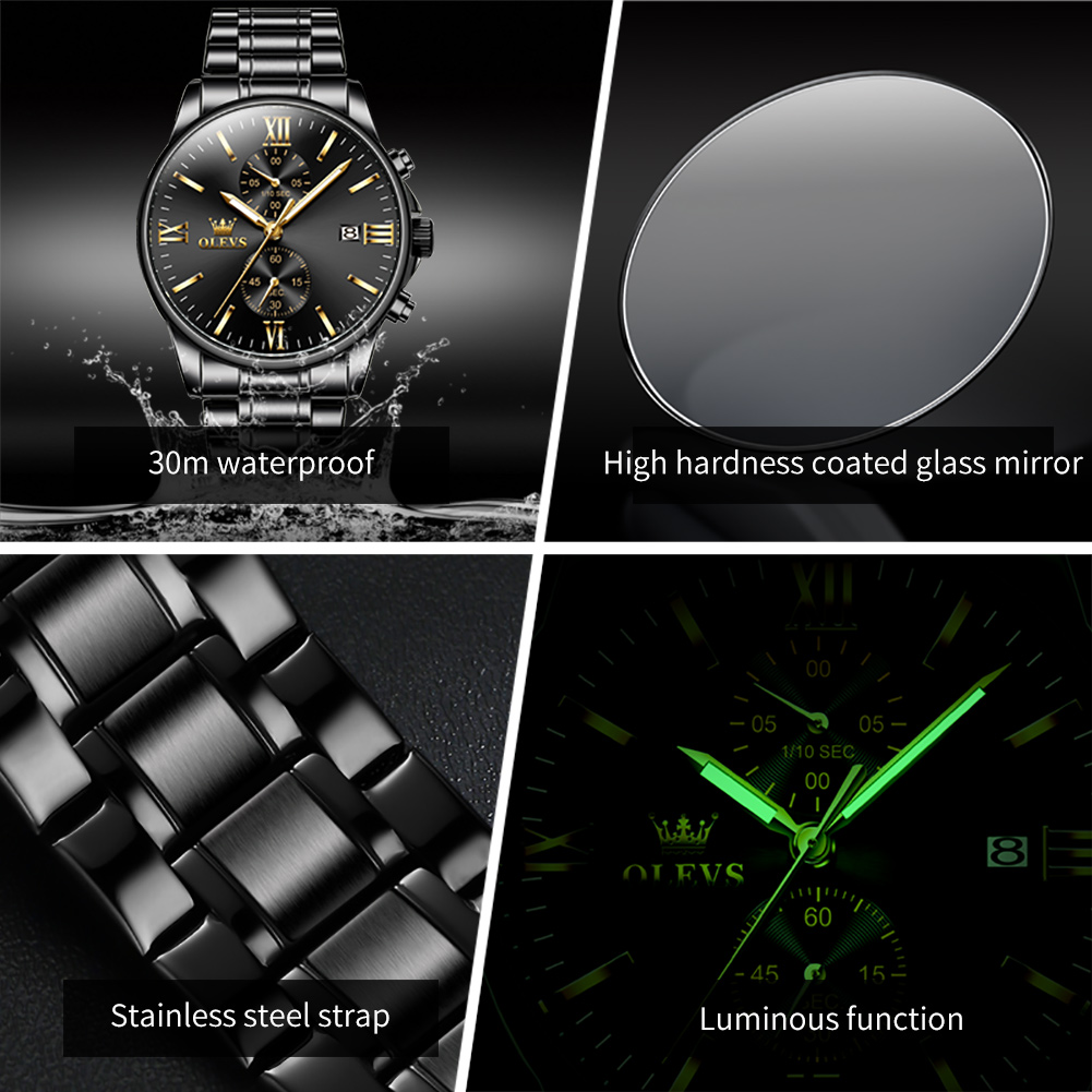 OLEVS 2886 Классические черные – обзор и цена Luxury Watch Maker