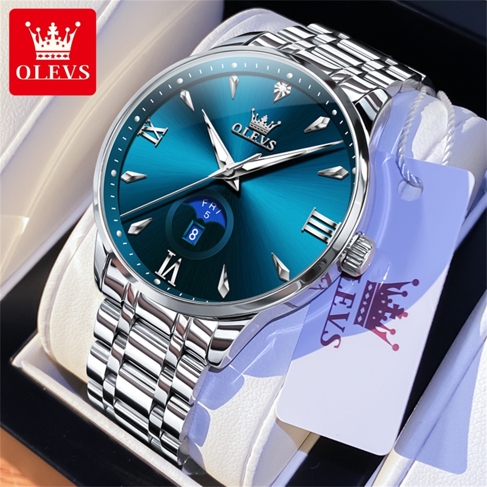 OLEVS Moon Phase мужские часы  – обзор и цена Luxury Watch Men