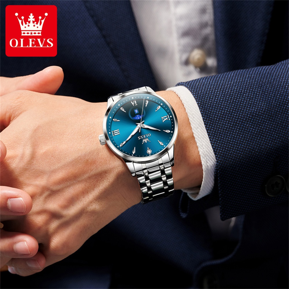 OLEVS Moon Phase мужские часы  – обзор и цена Luxury Watch Men