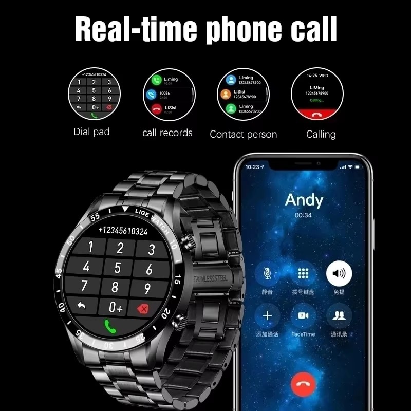 LIGE Новые Bluetooth-смарт-час – обзор и цена Luxury Watch Korea