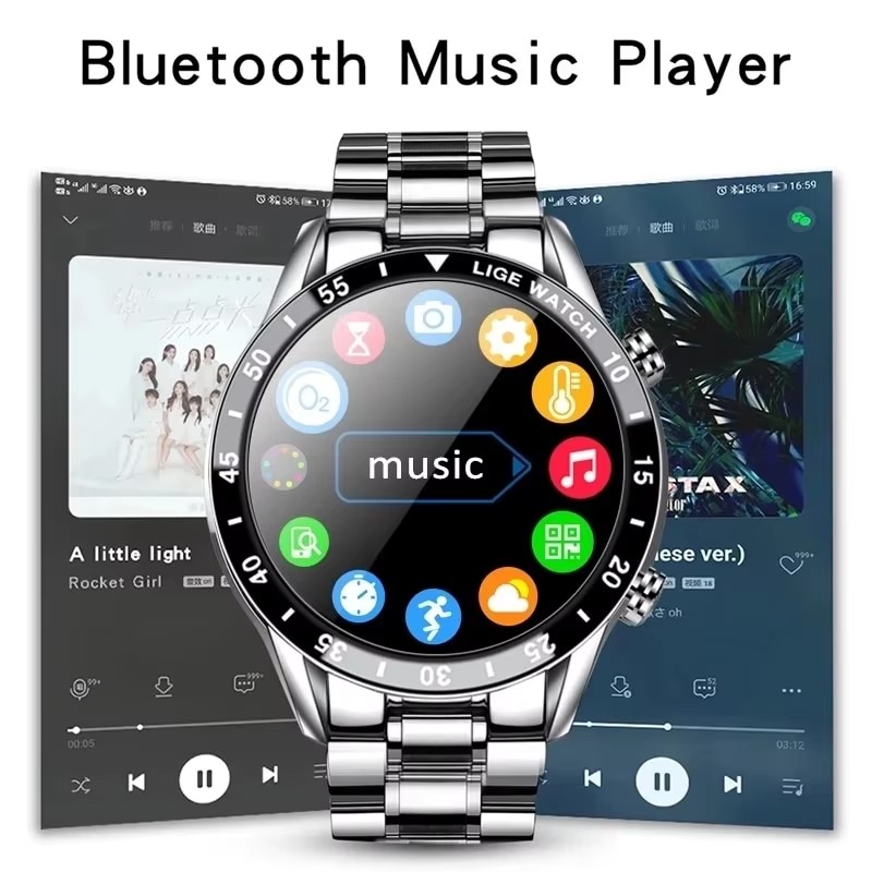 LIGE Новые Bluetooth-смарт-час – обзор и цена Luxury Watch Korea