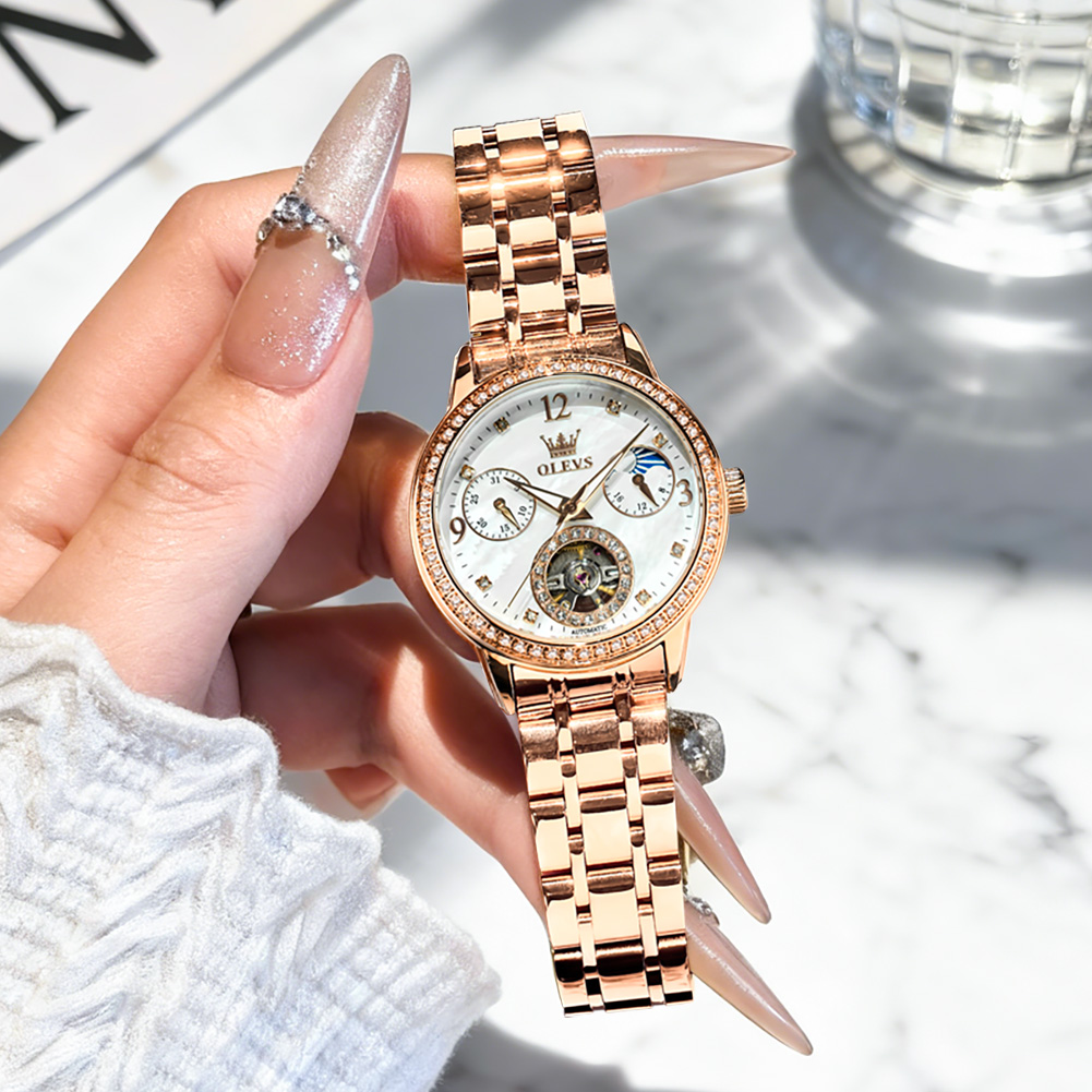 Женские часы OLEVS, лучшие бре – обзор и цена Luxury Watch Moon Phase