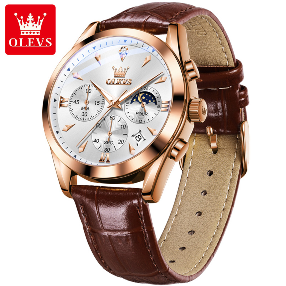 OLEVS Фирменные новые модные к – обзор и цена Luxury Watch Moon Phase