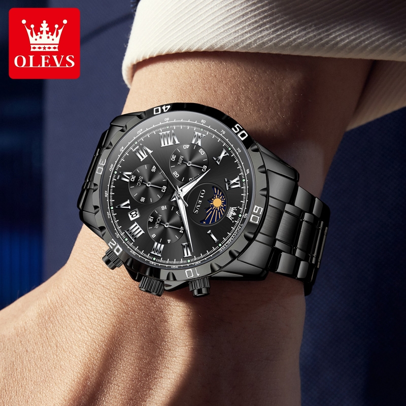 OLEVS 2950, мужские часы, модн – обзор и цена Luxury Watch Moon Phase